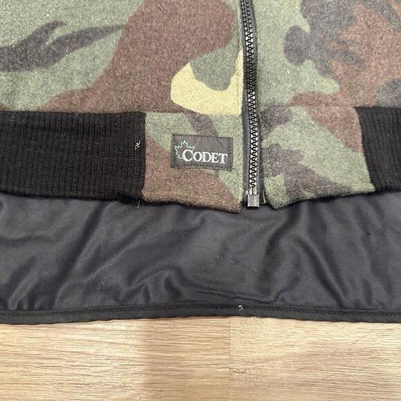 Vintage Codet Camo Wool Bomber Jacket Made In Canada Military Hunting Outdoor XL - Picture 5 of 15